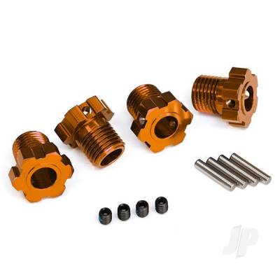 Wheel Hubs, splined, 17mm (Orange-anodised) (4) / 4x5 GS (4) / 3x14mm pin (4 pcs)