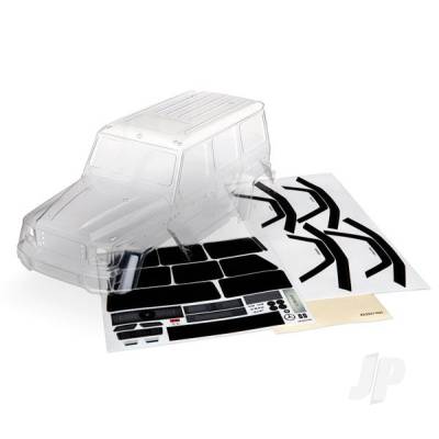 Body, Mercedes-Benz G 500 4x4 (Clear, requires painting) / decals / window masks (includes Rear Body post, grille, side mirrors, door handles, & windshield wipers)