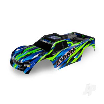Body, Maxx, Green (painted, decals applied) (fits Maxx with extended chassis (352mm wheelbase))