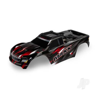 Body, Maxx, Red (painted, decals applied) (fits Maxx with extended chassis (352mm wheelbase))