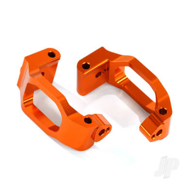 Caster blocks (C-Hubs), 6061-T6 aluminium (Orange-anodised), left & right / 4x22mm pin (4 pcs) / 3x6mm BCS (4 pcs) / retainers (4 pcs)