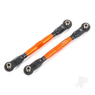 Toe links, Front (Tubes Orange-anodised, 7075-T6 aluminium, stronger than Titanium) (88mm) (2 pcs) / rod ends, Rear (4 pcs) / rod ends, Front (4 pcs) / aluminium wrench (1pc)