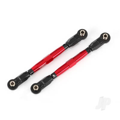 Toe links, Front (Tubes Red-anodised, 7075-T6 aluminium, stronger than Titanium) (88mm) (2 pcs) / rod ends, Rear (4 pcs) / rod ends, Front (4 pcs) / aluminium wrench (1pc)