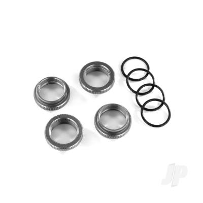 Spring retainer (adjuster), Grey-anodised aluminium, GT-Maxx shocks (4) (assembled with o-ring
