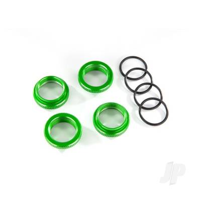 Spring retainer (adjuster), Green-anodised aluminium, GT-Maxx shocks (4 pcs) (assembled with o-ring)