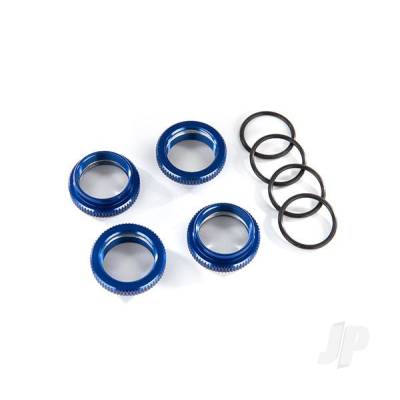 Spring retainer (adjuster), Blue-anodised aluminium, GT-Maxx shocks (4 pcs) (assembled with o-ring)