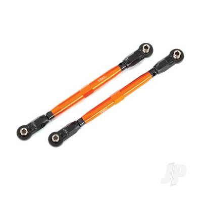 Toe links, front (TUBES Orange-anodised, 7075-T6 aluminium, stronger than titanium) (2) (for use with #8995 WideMaxx suspension kit)