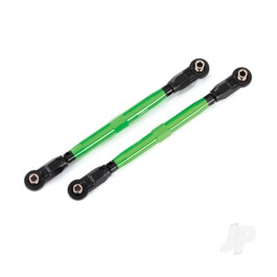 Toe links, front (TUBES Green-anodised, 7075-T6 aluminium, stronger than titanium) (2) (for use with #8995 WideMaxx suspension kit)