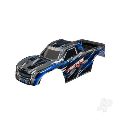 Body, Stampede 4X4 VXL, Blue (painted, decals applied) (assembled with front & rear body mounts and rear body support for clipless mounting)