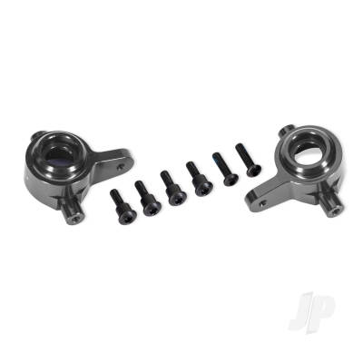 Steering blocks, 6061-T6 aluminium (grey-anodised), left & right (for use with #9080 upgrade kit)