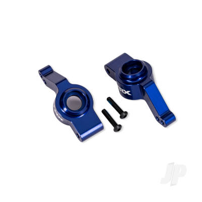 Carriers, stub axle, rear, 6061-T6 aluminium, left & right (blue-anodised) (for use with #9080 upgrade kit)