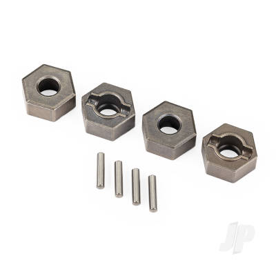 Wheel hubs, 12mm hex (steel), extreme heavy duty (4)/ 2x9.8mm pin (4) (for use with #9080 upgrade kit and 6mm axles)