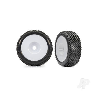 Wheels & Tyres, assembled, glued (White dished 3.0" wheels, Response Pro 3.0" tyres, foam inserts) (2 pcs)