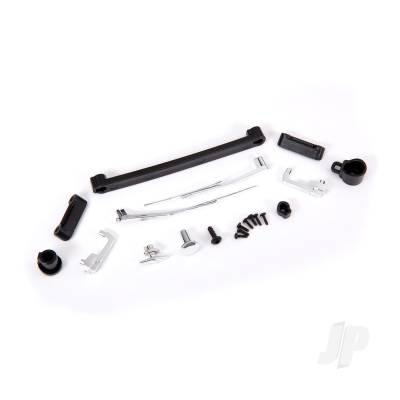 Door handles, left, right, and rear / retainers (3) / windshield wipers, left & right / retainer (1) / fuel cap / fuel flange / fuel cap mount/ 1.6x5 BCS (self-tapping) (7) / 2.6x8 BCS (1)