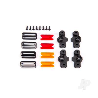 Marker light housing (4) / marker light mount (4) / marker light lens (Red (2), amber (2)) / reverse lens (left & right) / 1.6x5 BCS (self-tapping) (8)