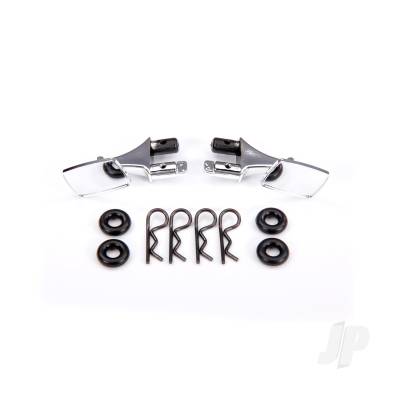 Mirrors, side, Chrome (left & right)/ o-rings (4)/ body clips (4) (fits #9111 body)