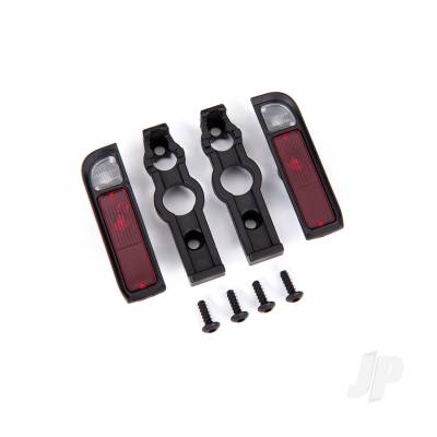Tail light housing, Black (2)/ lens (2)/ retainers (left & right)/ 2.6x8 BCS (self-tapping) (4)