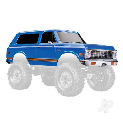 Body, Chevrolet Blazer (1972), complete, Blue (painted) (includes grille, side mirrors, door handles, windshield wipers, front & rear bumpers, clipless mounting) (requires #8072X inner fenders)