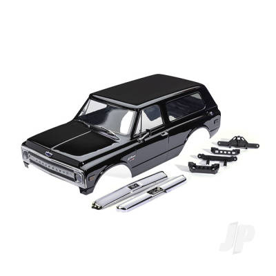 Body, Chevrolet Blazer (1969), complete, Black (painted) (includes grille, side mirrors, door handles, windshield wipers, front & rear bumpers, clipless mounting) (requires #8072X inner fenders)