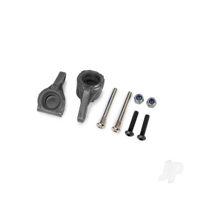 Steering blocks, extreme heavy duty, Grey (left & right) / 3x26mm hinge pins (2 pcs) / 3x15mm BCS (2 pcs) (for use with #9180, 9181, 9182 upgrade kit)