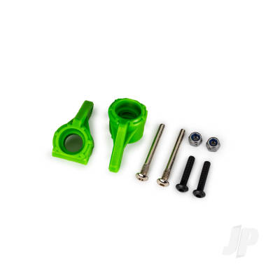 Steering blocks, extreme heavy duty, Green (left & right) / 3x26mm hinge pins (2 pcs) / 3x15mm BCS (2 pcs) (for use with #9180, 9181, 9182 upgrade kit)