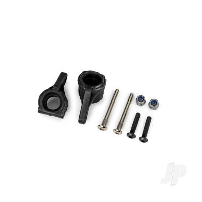 Steering blocks, extreme heavy duty, Black (left & right) / 3x26mm hinge pins (2 pcs) / 3x15mm BCS (2 pcs) (for use with #9180, 9181, 9182 upgrade kit)