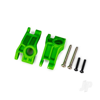 Carriers, stub axle, rear, extreme heavy duty, Green (left & right) / 3x31mm hinge pins (2 pcs) / 3x18mm BCS (2 pcs) (for use with #9180, 9181, 9182 upgrade kit)