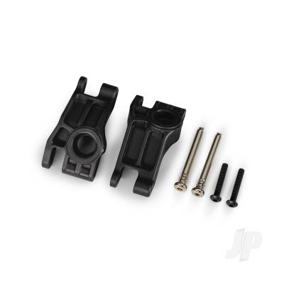 Carriers, stub axle, rear, extreme heavy duty, Black (left & right) / 3x31mm hinge pins (2 pcs) / 3x18mm BCS (2 pcs) (for use with #9180, 9181, 9182 upgrade kit)