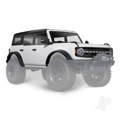Body, Ford Bronco (2021), complete, Oxford White (painted) (includes grille, side mirrors, door handles, fender flares, windshield wipers, spare Tyre mount, & clipless mounting) (requires #8080X inner fenders)