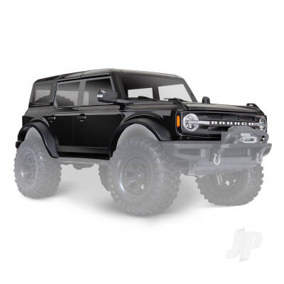 Body, Ford Bronco (2021), complete, Shadow Black (painted) (includes grille, side mirrors, door handles, fender flares, windshield wipers, spare Tyre mount, & clipless mounting) (requires #8080X inner fenders)