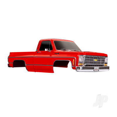 Body, Chevrolet K10 Truck (1979), complete, Red (painted, decals applied) (includes grille, side mirrors, door handles, windshield wipers, & clipless mounting) (requires #9288 inner fenders)