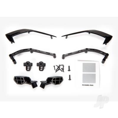 Mirrors, side (left & right) / mounts (left & right) / trim, side (left & right) / trim mounts (left & right) / 2.6x8mm BCS (2) / 1.6x7mm BCS (8)