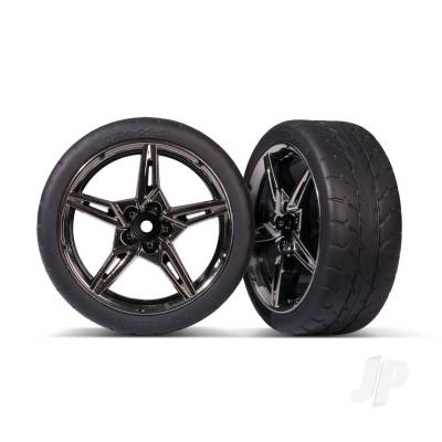 Wheels & Tyres, Assembled, Glued (split-spoke Black Chrome wheels, 1.9' Response tyres) (front) (2)