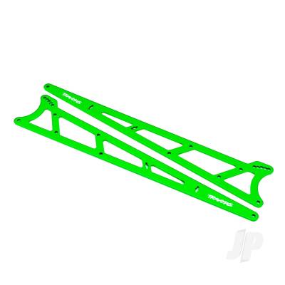Side plates, wheelie bar, Green (aluminium) (2 pcs)