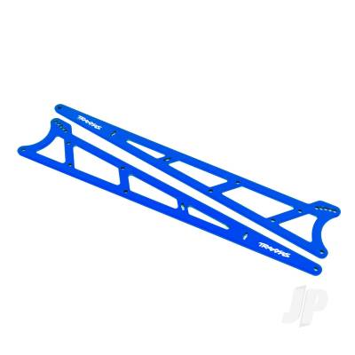 Side plates, wheelie bar, Blue (aluminium) (2 pcs)