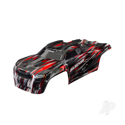 Body, Sledge, Red (painted, decals applied) (assembled with front & rear body mounts and rear body support for clipless mounting)