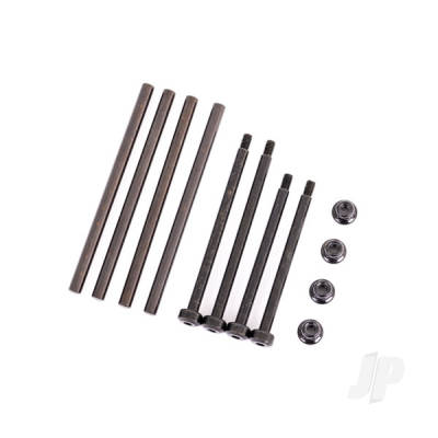 Suspension pin set, front & rear (hardened steel), 4x67mm (4), 3.5x48.2mm (2), 3.5x56.7mm (2) / M3x0.5mm NL, flanged (2)