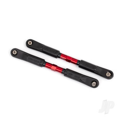 Camber links, front, Sledge (Tubes Red-anodised, 7075-T6 aluminium, stronger than Titanium) (117mm) (2 pcs) / rod ends, assembled with steel hollow balls (4 pcs) / aluminium wrench, 8mm (1pc)