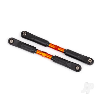 Toe links, Sledge (Tubes Orange-anodised, 7075-T6 aluminium, stronger than Titanium) (120mm) (2) / rod ends, assembled with steel hollow balls (4) / aluminium wrench, 8mm (1)