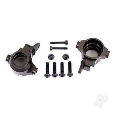 Steering blocks, 6061-T6 aluminium (Dark Titanium-anodised), left & right / steering block arms (2 pcs)