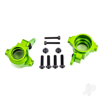 Steering blocks, 6061-T6 aluminium (Green-anodised), left & right / steering block arms (2 pcs)