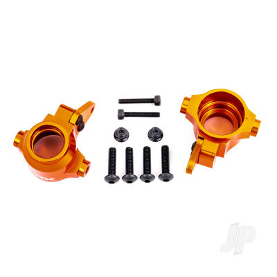 Steering blocks, 6061-T6 aluminium (Orange-anodised), left & right / steering block arms (2 pcs)