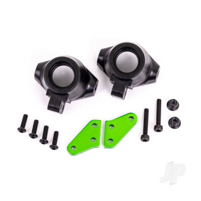 Steering block arms (aluminium, Green-anodised) (2 pcs) / steering blocks, left & right