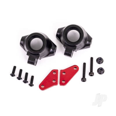 Steering block arms (aluminium, Red-anodised) (2 pcs) / steering blocks, left & right