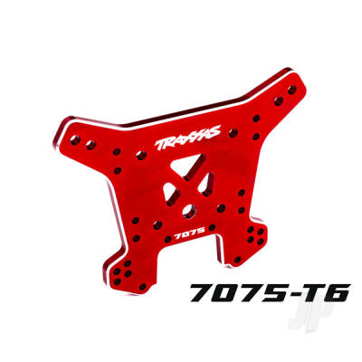 Shock tower, rear, 7075-T6 aluminium (Red-anodised) (fits Sledge)