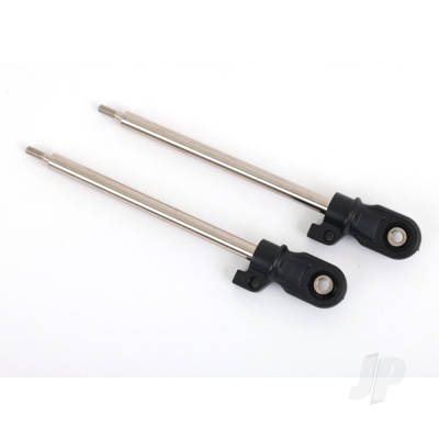 Shock shaft, 80mm (GT-Maxx) (steel, Chrome finish) (2) (assembled with rod ends and steel hollow balls)