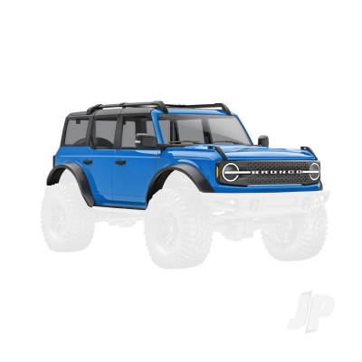 Body, Ford Bronco (2021), complete, Blue (includes grille, side mirrors, door handles, fender flares, windshield wipers, spare Tyre mount, & clipless mounting)