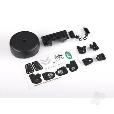 Grille/ mirrors, side (left & right)/ spare Tyre cover/ light retainers, body (front & rear, left & right)/ decal sheet (fits #9712 body)