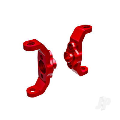 Caster blocks, 6061-T6 aluminium (Red-anodised) (left & right)
