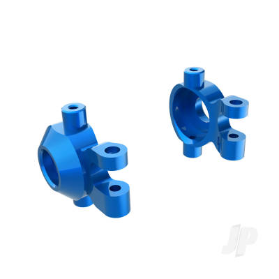 Steering blocks, 6061-T6 aluminium (blue-anodised) (left & right)/ 2.5x12mm BCS (with threadlock) (2)/ 2x6mm SS (with threadlock) (4)